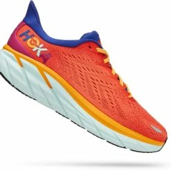 HOKA Clifton 8 Road-Running Shoes - Men's - Fiesta/Bluing -HOKA Online Shop 4309cc91 7271 4759 8518 bc3ad551dc2e