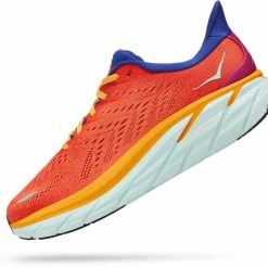 HOKA Clifton 8 Road-Running Shoes - Men's - Fiesta/Bluing -HOKA Online Shop 801e1a6c 791d 4b78 9c43 9f91df6de59e